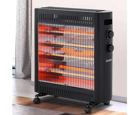 2200W Infrared Radiant Portable Electric Heatrt - Black Devanti