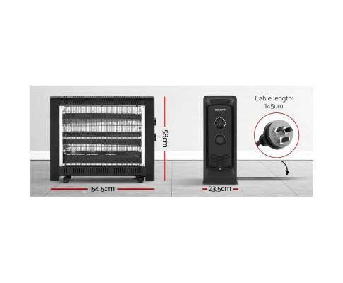 2200W Electric Infrared Panel Portable Heater Devanti