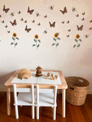 Sunflowers, Bees and Butterflies Polka Art Prints