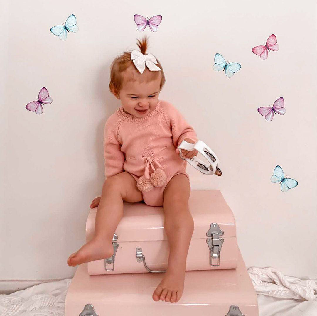 Multi Coloured Sprinkled Butterflies Polka Art Prints