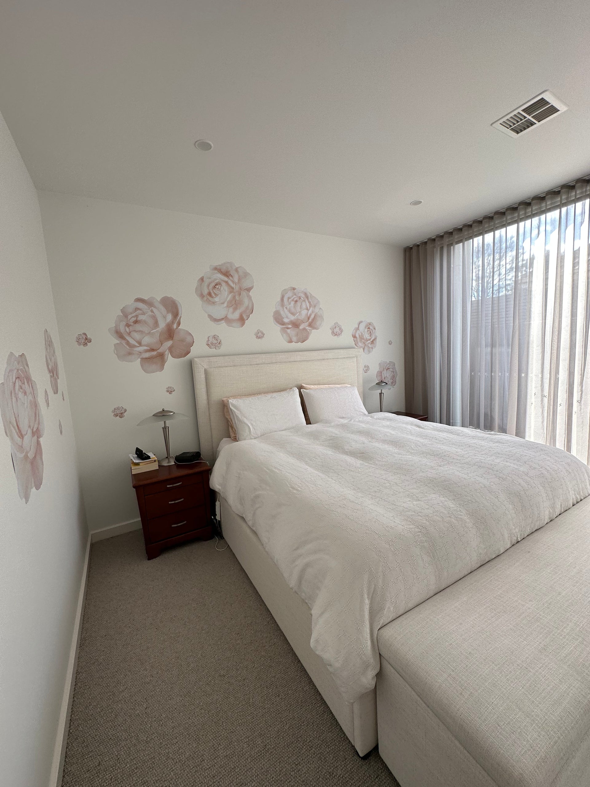 Pastel Rose Wall Decals Polka Art Prints