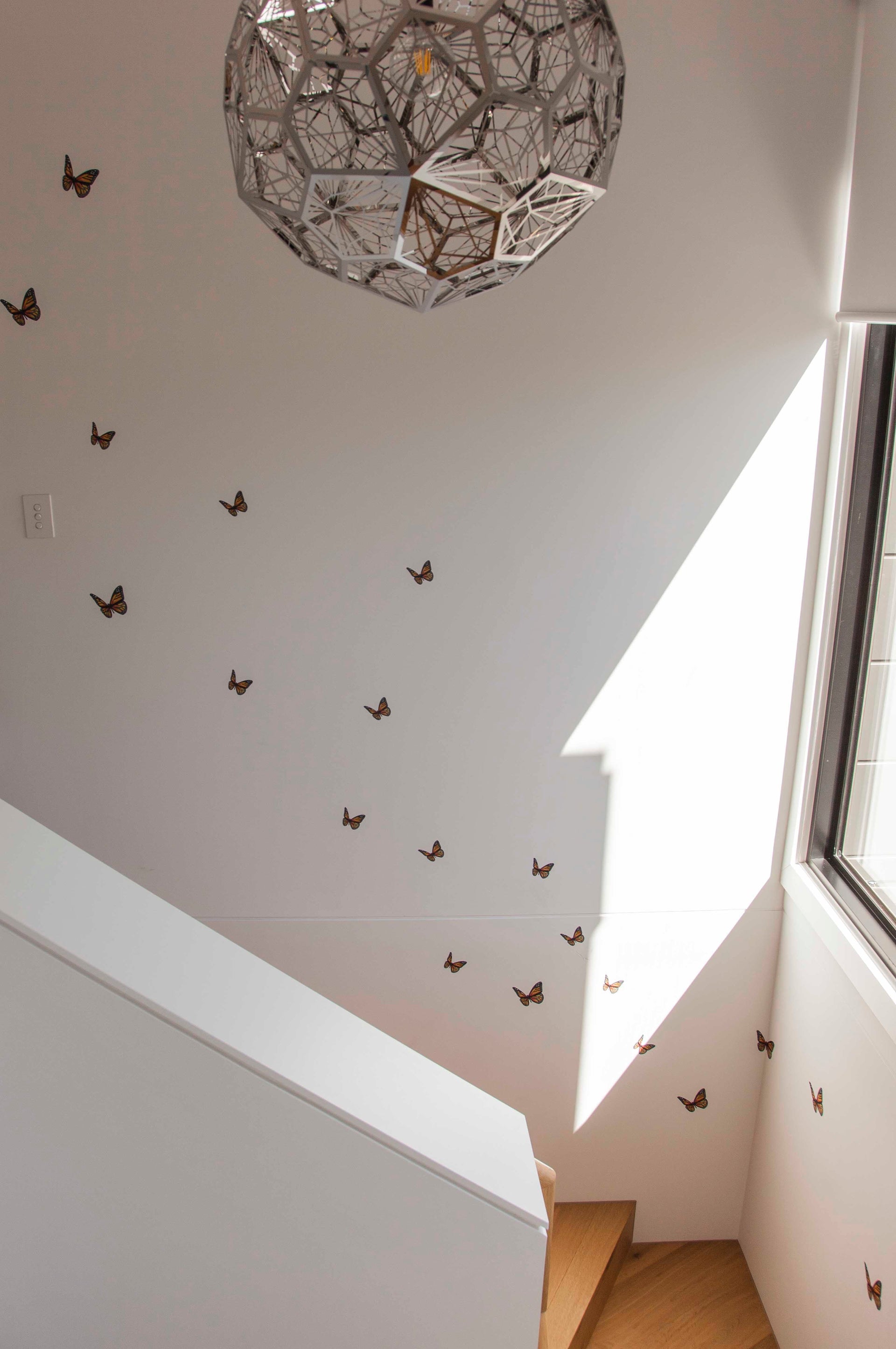 Orange Butterflies Polka Art Prints