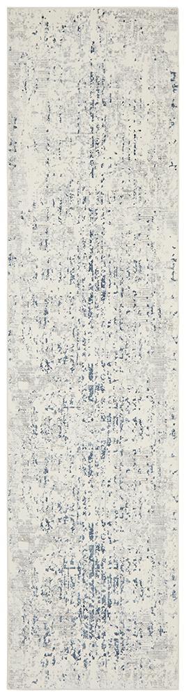 Kendra Farah Distressed Contemporary Rug White Blue Grey Rug Culture