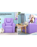 Kids Recliner Chair Purple PU Leather Sofa Lounge Couch Children Armchair Artiss