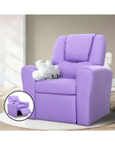 Kids Recliner Chair Purple PU Leather Sofa Lounge Couch Children Armchair Artiss