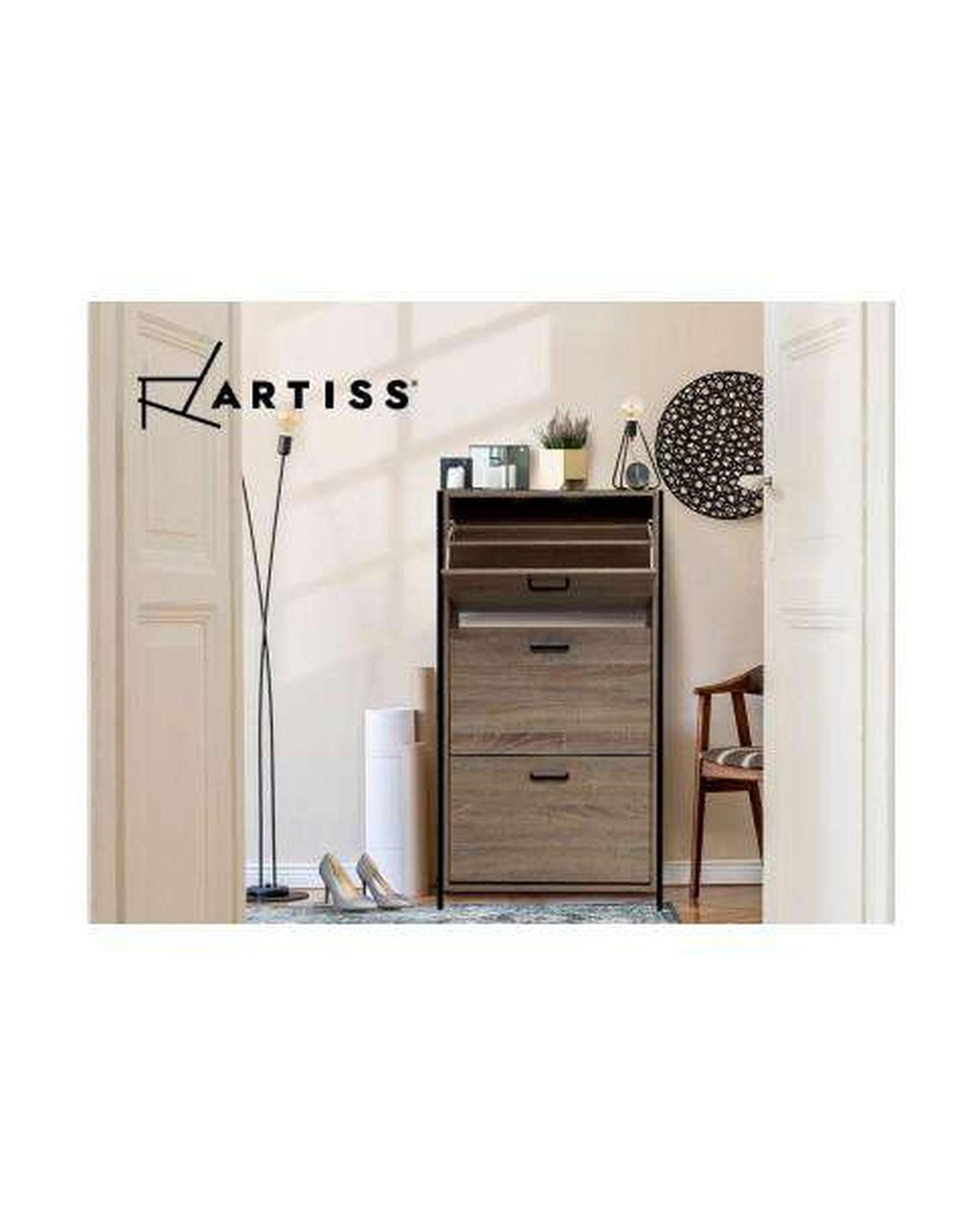 Shoe Cabinet Shoes Storage Rack Wooden Organiser Up to 24 Pairs Shelf Cupboard Metal Frame Artiss