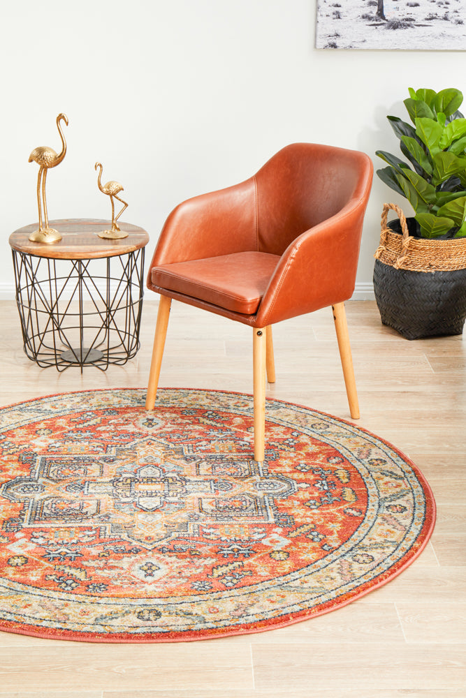 Legacy 850 Terracotta Round Rug Rug Culture