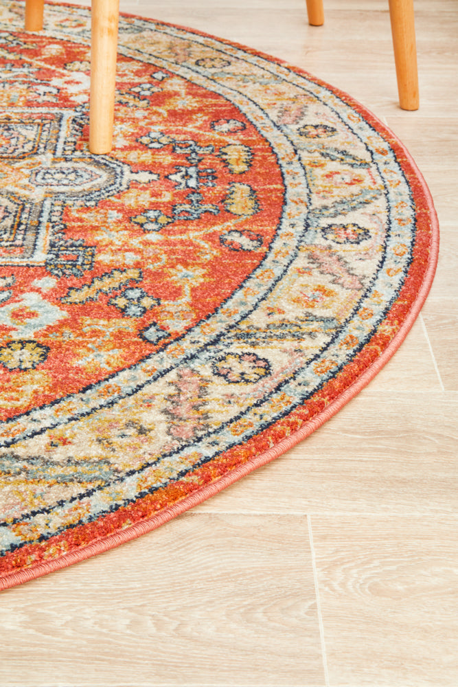 Legacy 850 Terracotta Round Rug Rug Culture