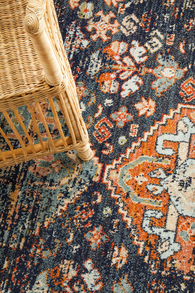 Legacy 854 Navy Round Rug Rug Culture