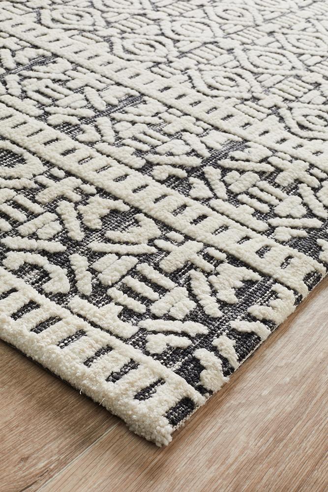 Levi Adonis Ivory Black Rug Rug Culture