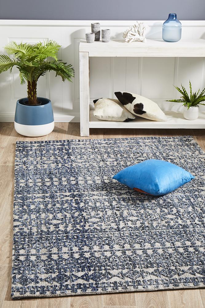 Levi Tara Navy Grey Rug Rug Culture