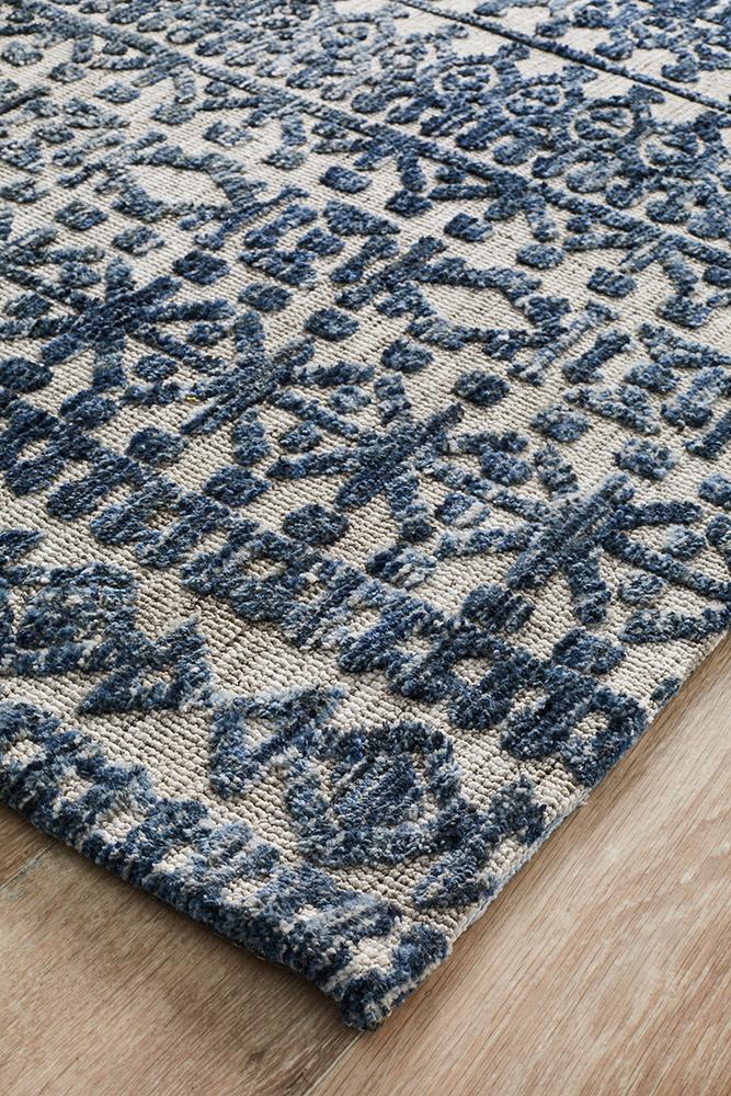 Levi Tara Navy Grey Rug Rug Culture