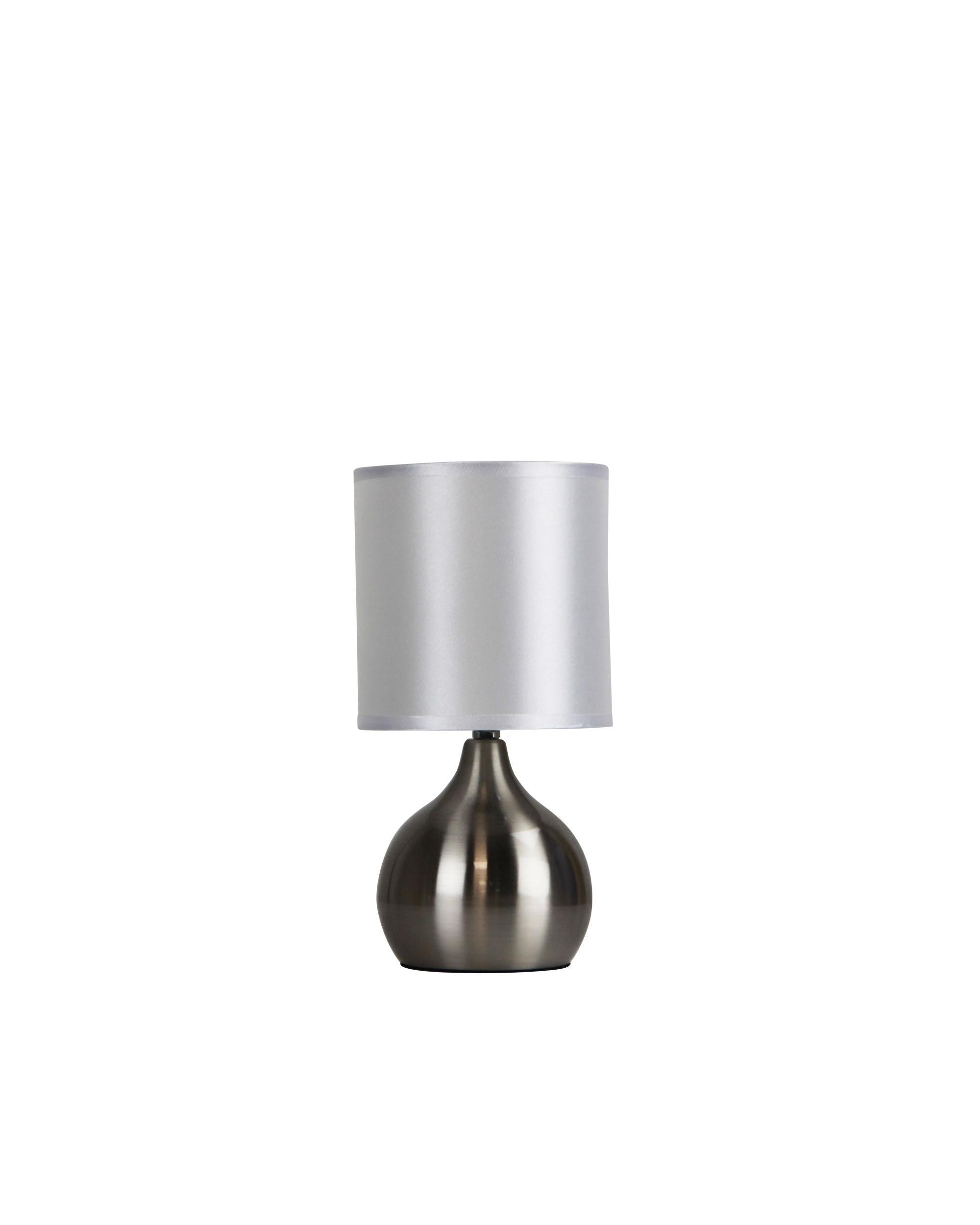 LOTTI ON / OFF Touch Lamp Brushed Chrome Finish Oriel Lighting