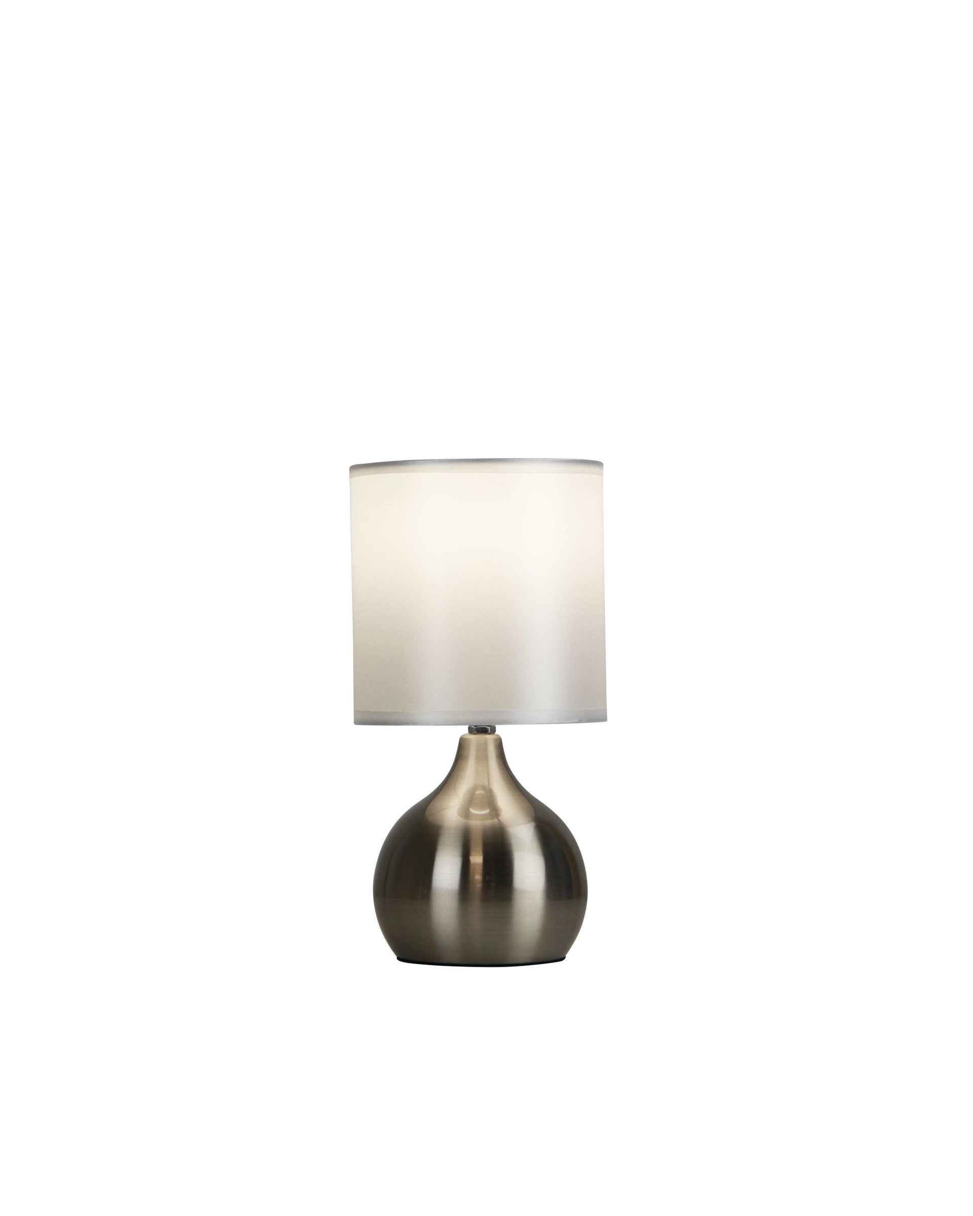 LOTTI ON / OFF Touch Lamp Brushed Chrome Finish Oriel Lighting