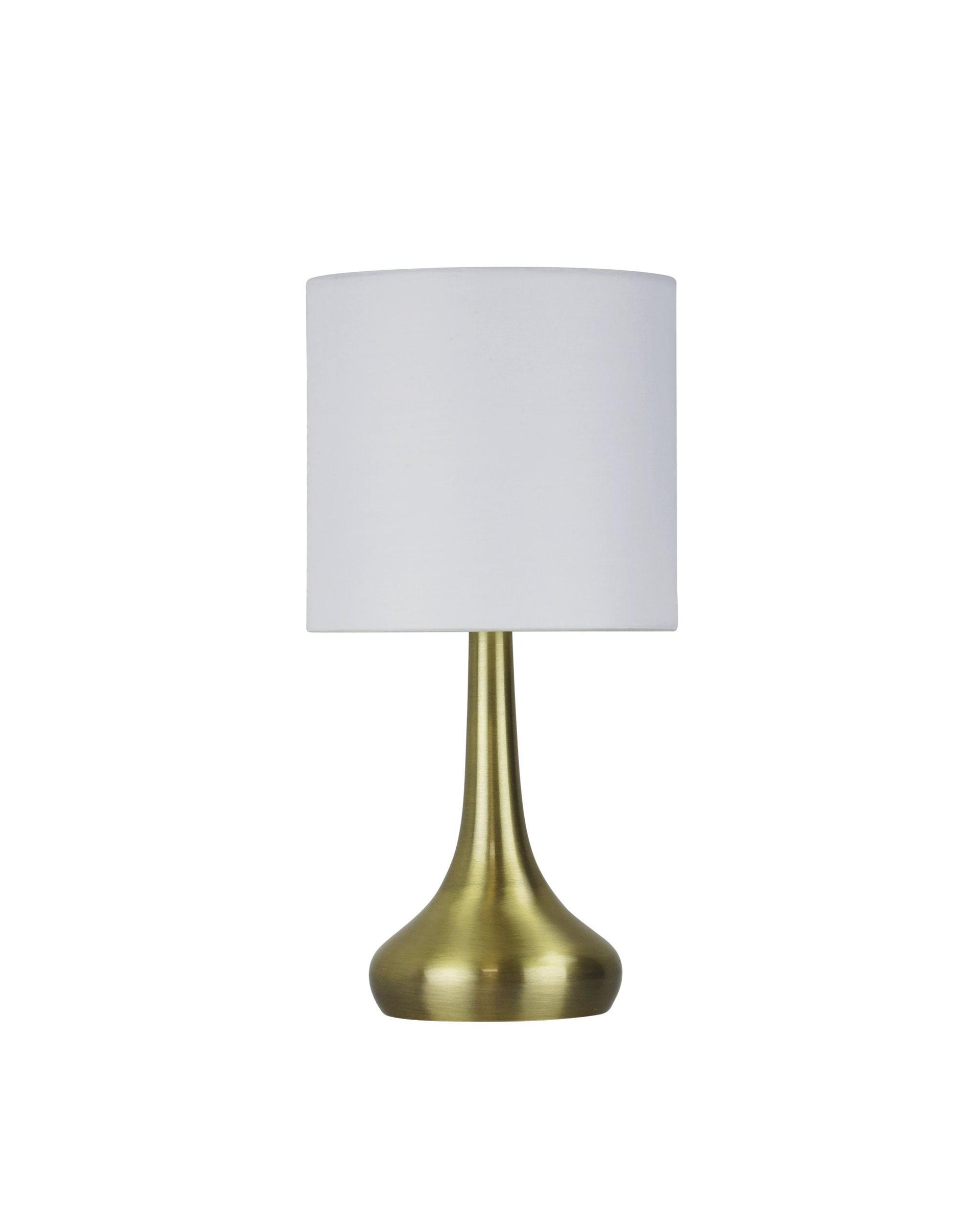 LOLA ON / OFF Touch Lamp in Antique Brass Finish Oriel Lighting