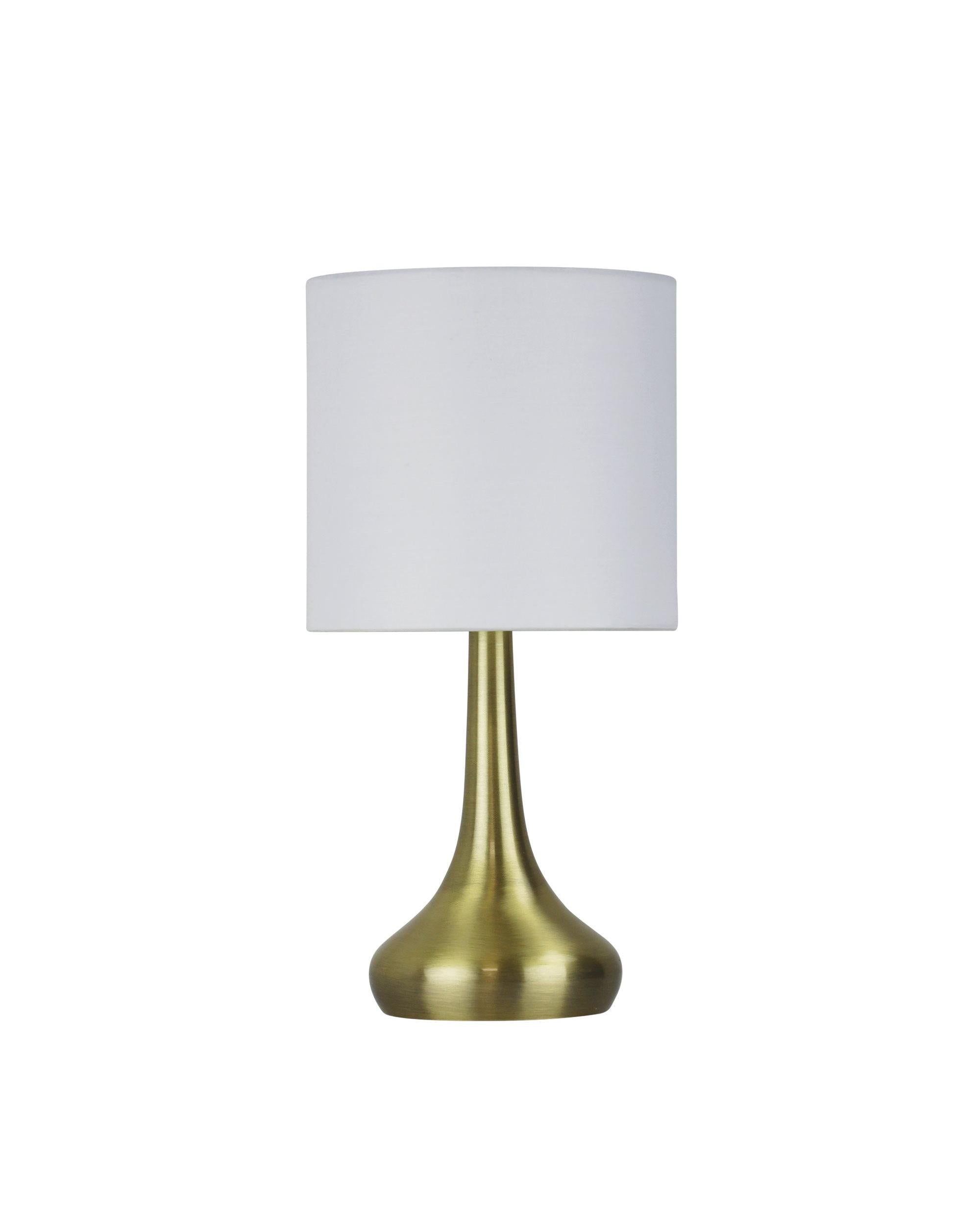 LOLA ON / OFF Touch Lamp in Antique Brass Finish Oriel Lighting