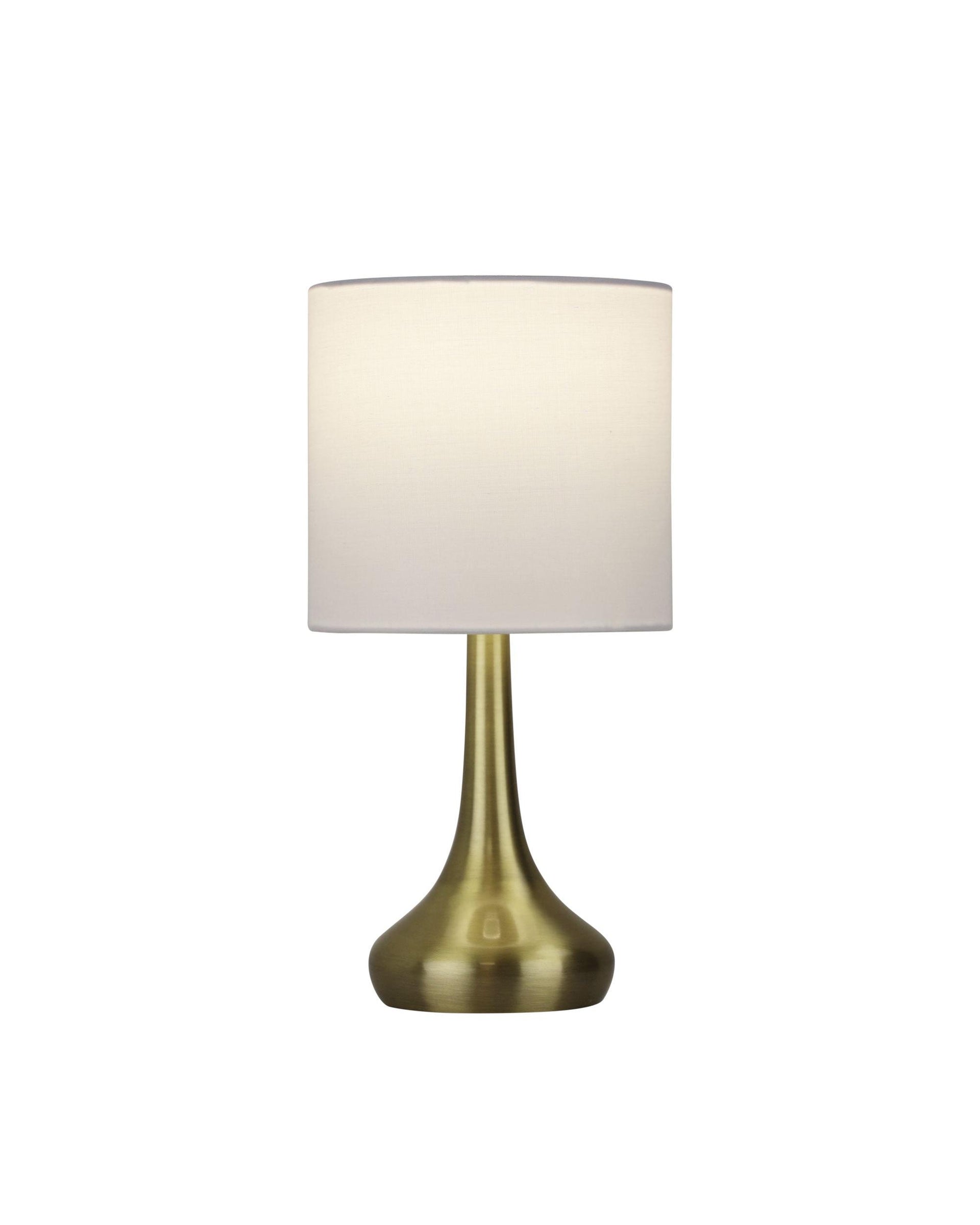 LOLA ON / OFF Touch Lamp in Antique Brass Finish Oriel Lighting