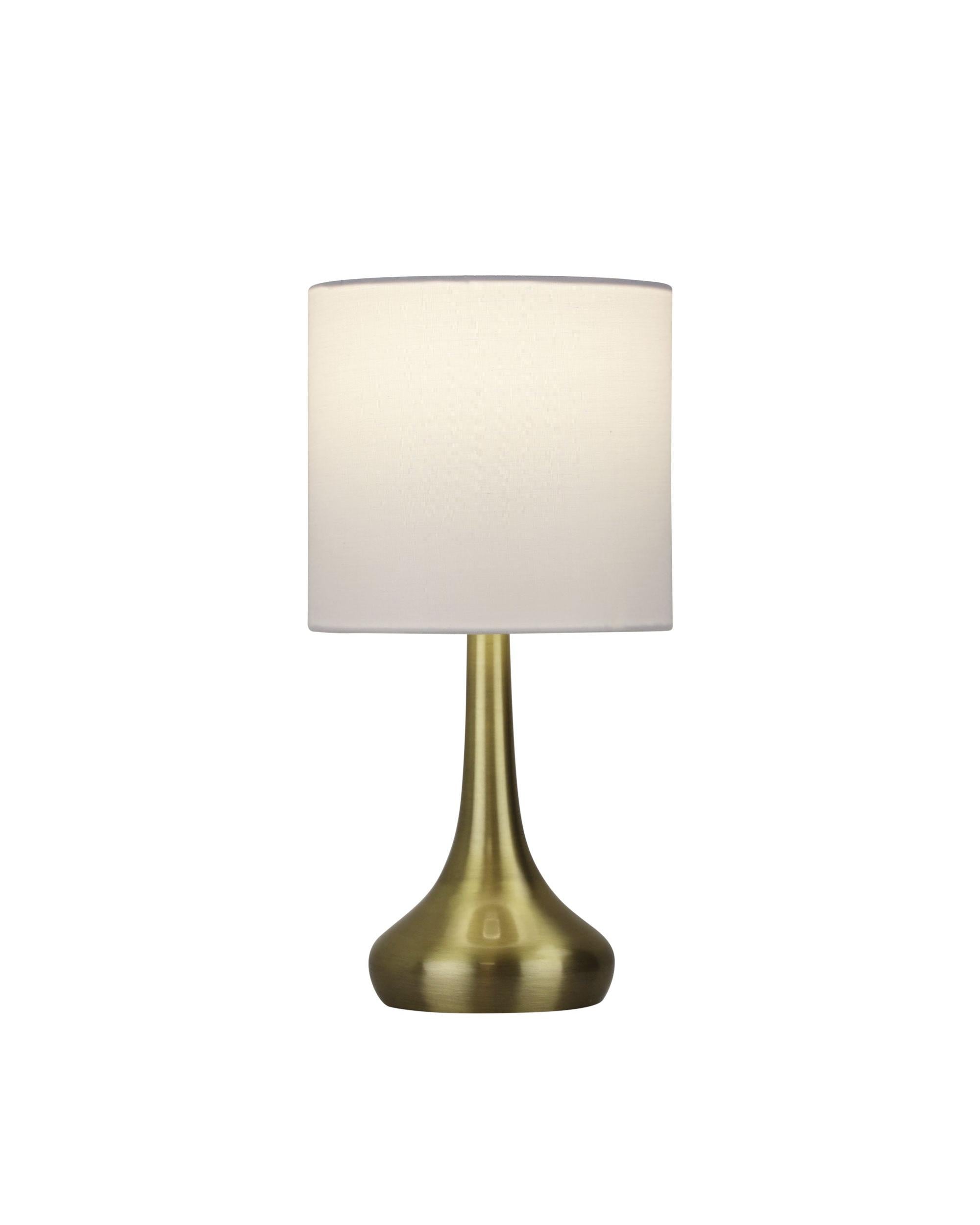 LOLA ON / OFF Touch Lamp in Antique Brass Finish Oriel Lighting