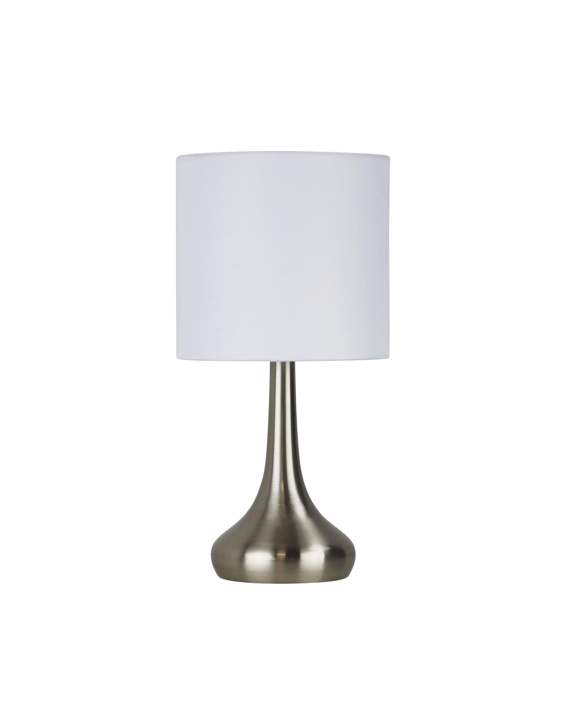LOLA ON / OFF Touch Lamp Brushed Chrome Finish Oriel Lighting