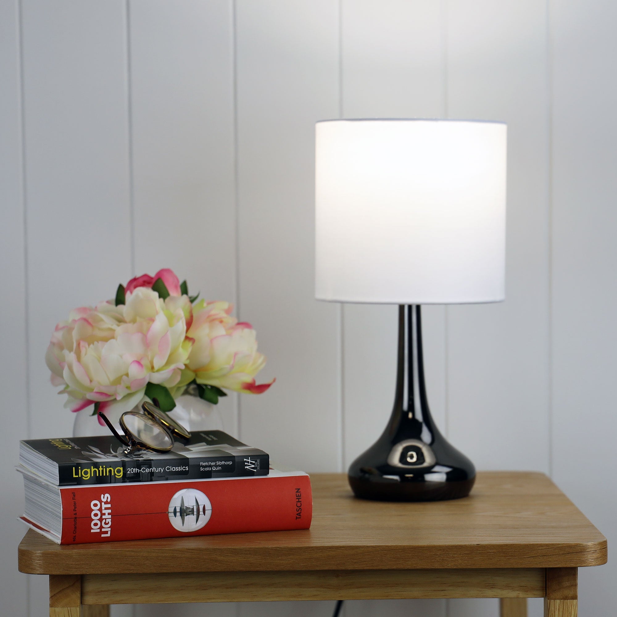 LOLA ON / OFF Touch Lamp in Gunmetal Finish Oriel Lighting