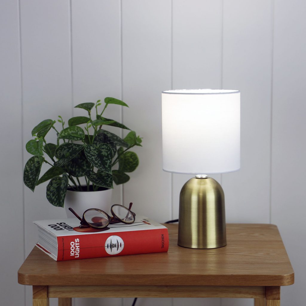 ESPEN ON / OFF Touch Lamp in Antique Brass Finish Oriel Lighting