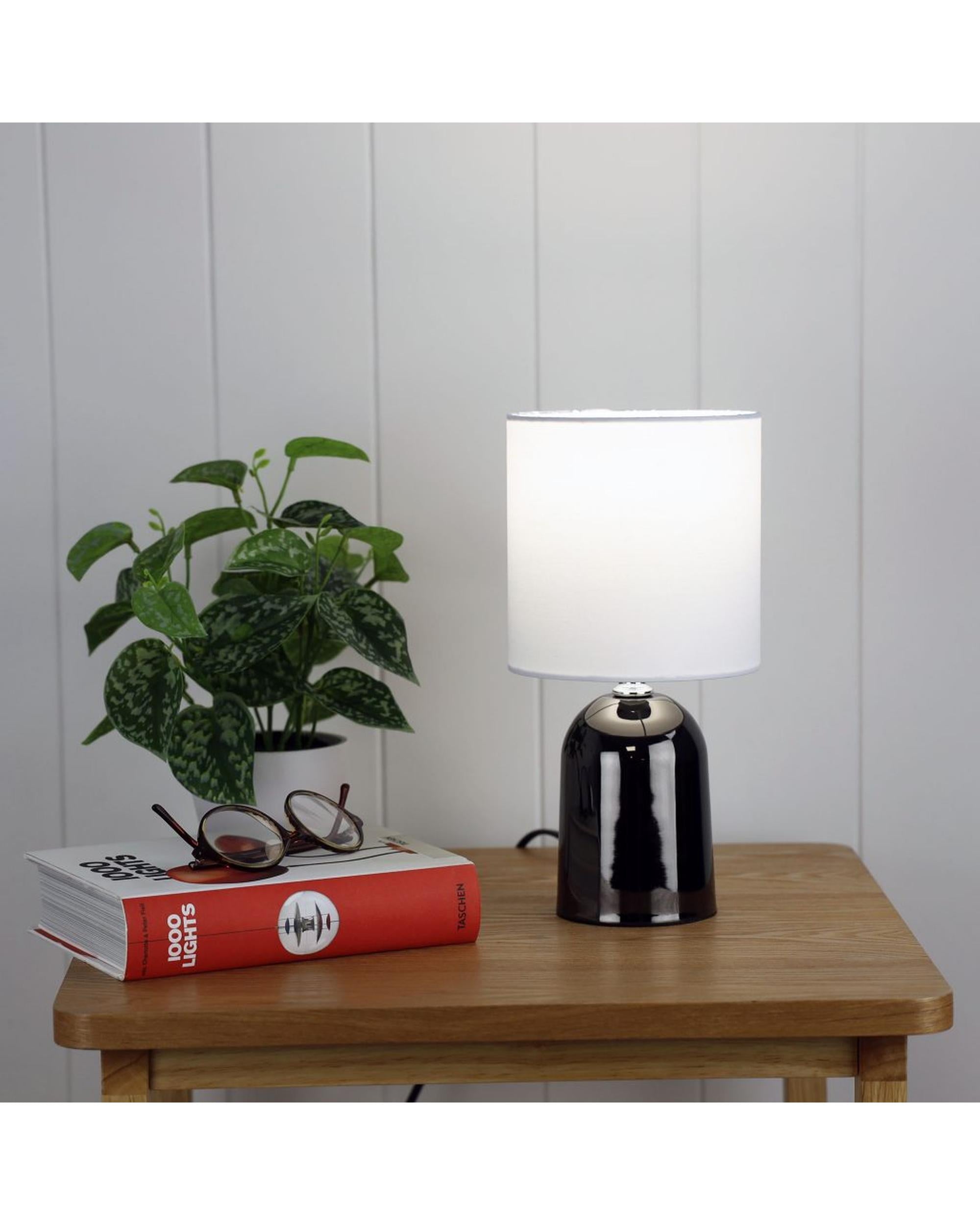 ESPEN ON / OFF Touch Lamp in Gunmetal Finish Oriel Lighting