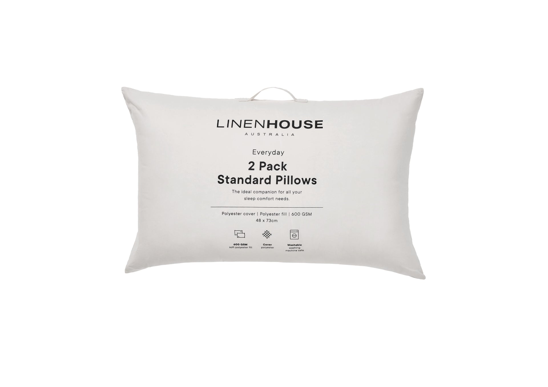 Linen House Everyday 2 Pack Standard Pillow Pair - 600 GSM Linen House