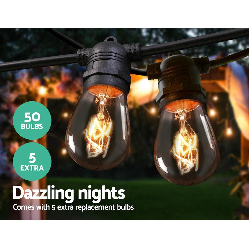 Festoon String Lights Christmas Bulbs Party Wedding Garden Party 47m Big Bedding Australia