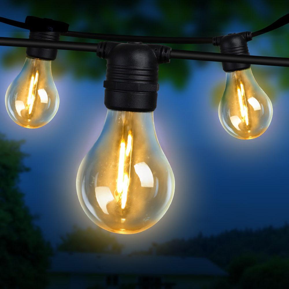 23m LED Festoon String Lights 20 Bulbs Kits Wedding Party Christmas A19 Big Bedding Australia