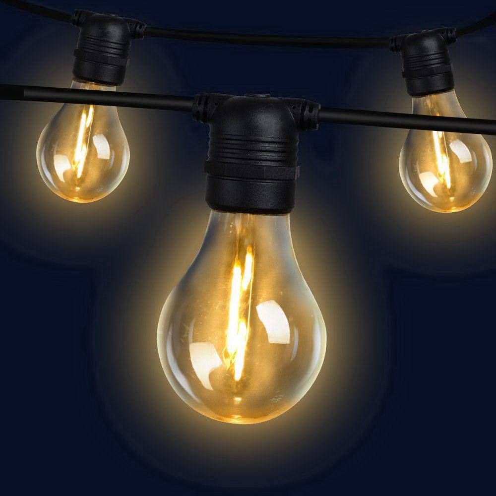 41m LED Festoon String Lights 40 Bulbs Kits Wedding Party Christmas A19 Big Bedding Australia
