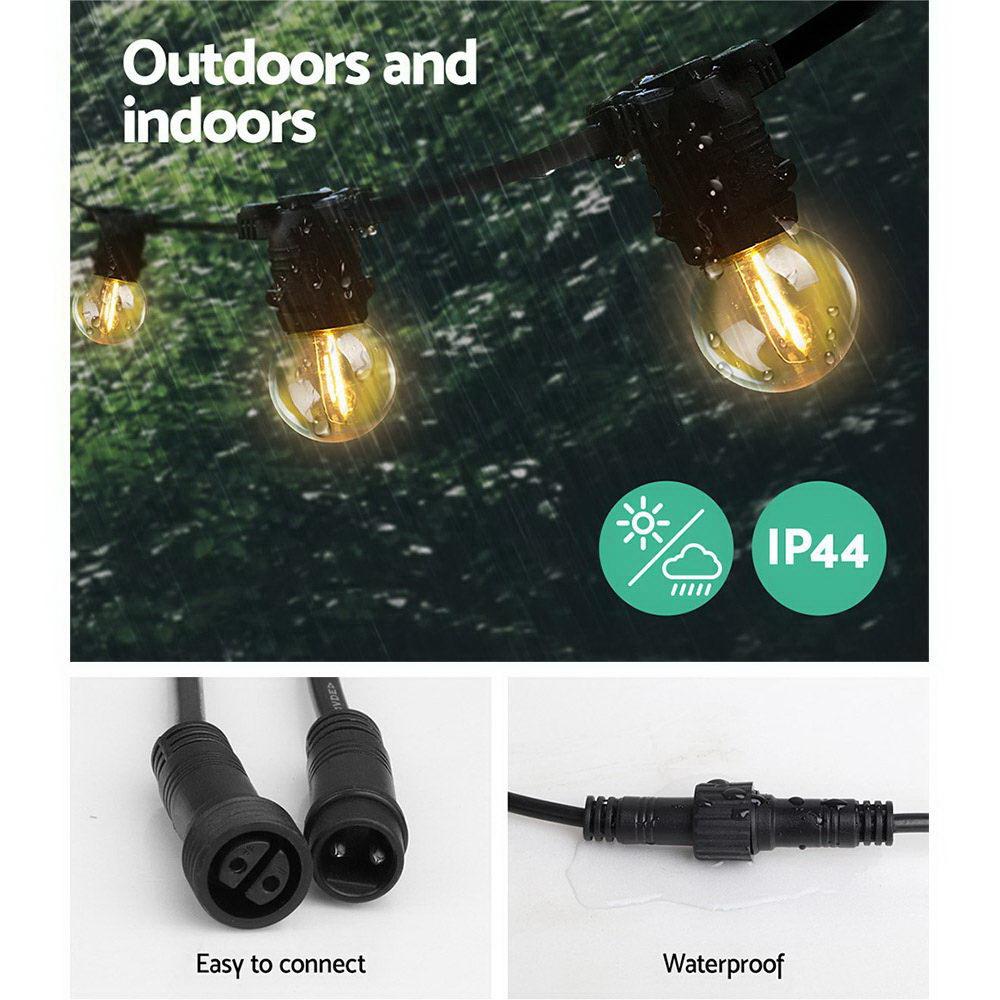 41m LED Festoon String Lights 40 Bulbs Kits Wedding Party Christmas G45 Big Bedding Australia