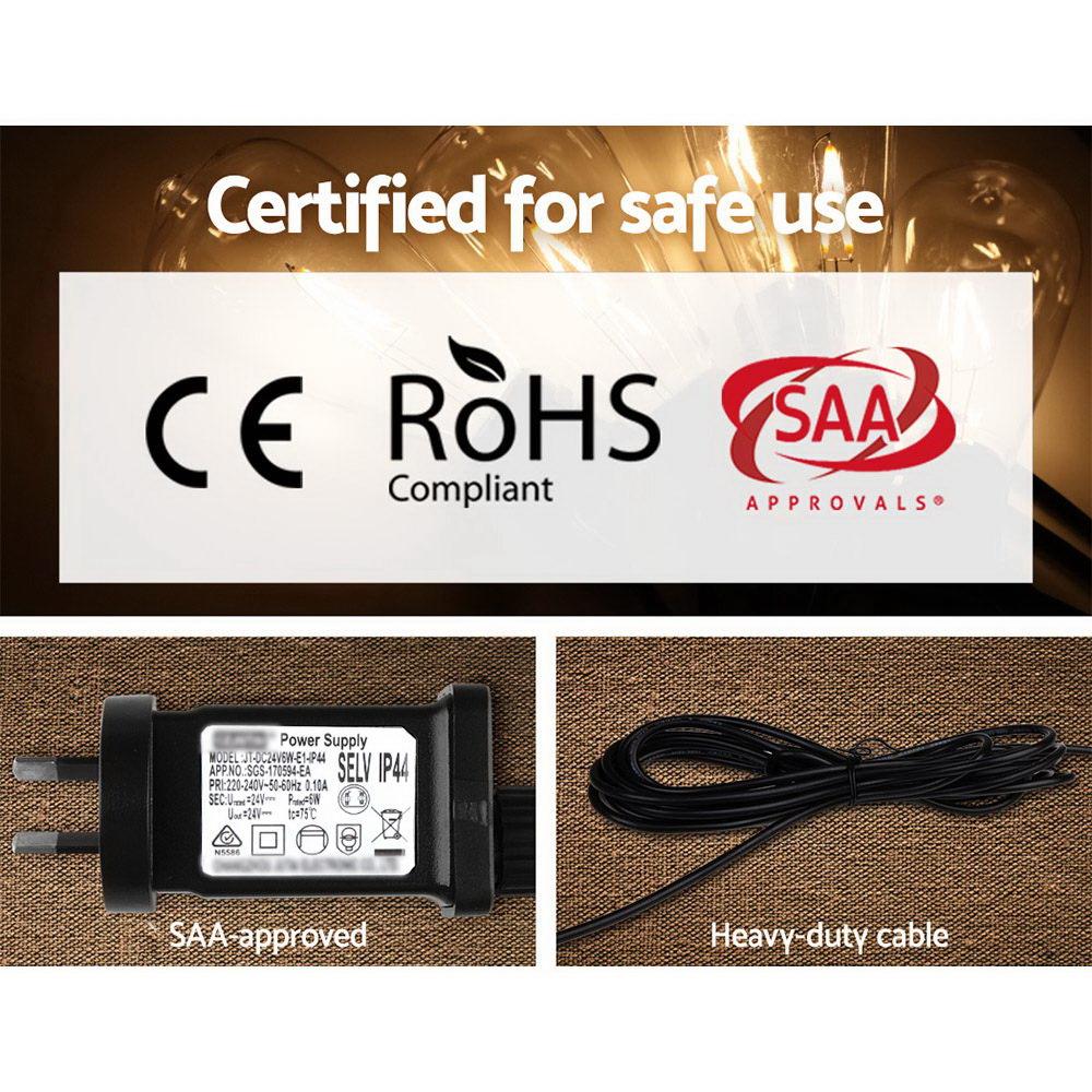 23m LED Festoon String Lights 20 Bulbs Kits Wedding Party Christmas ST64 Big Bedding Australia