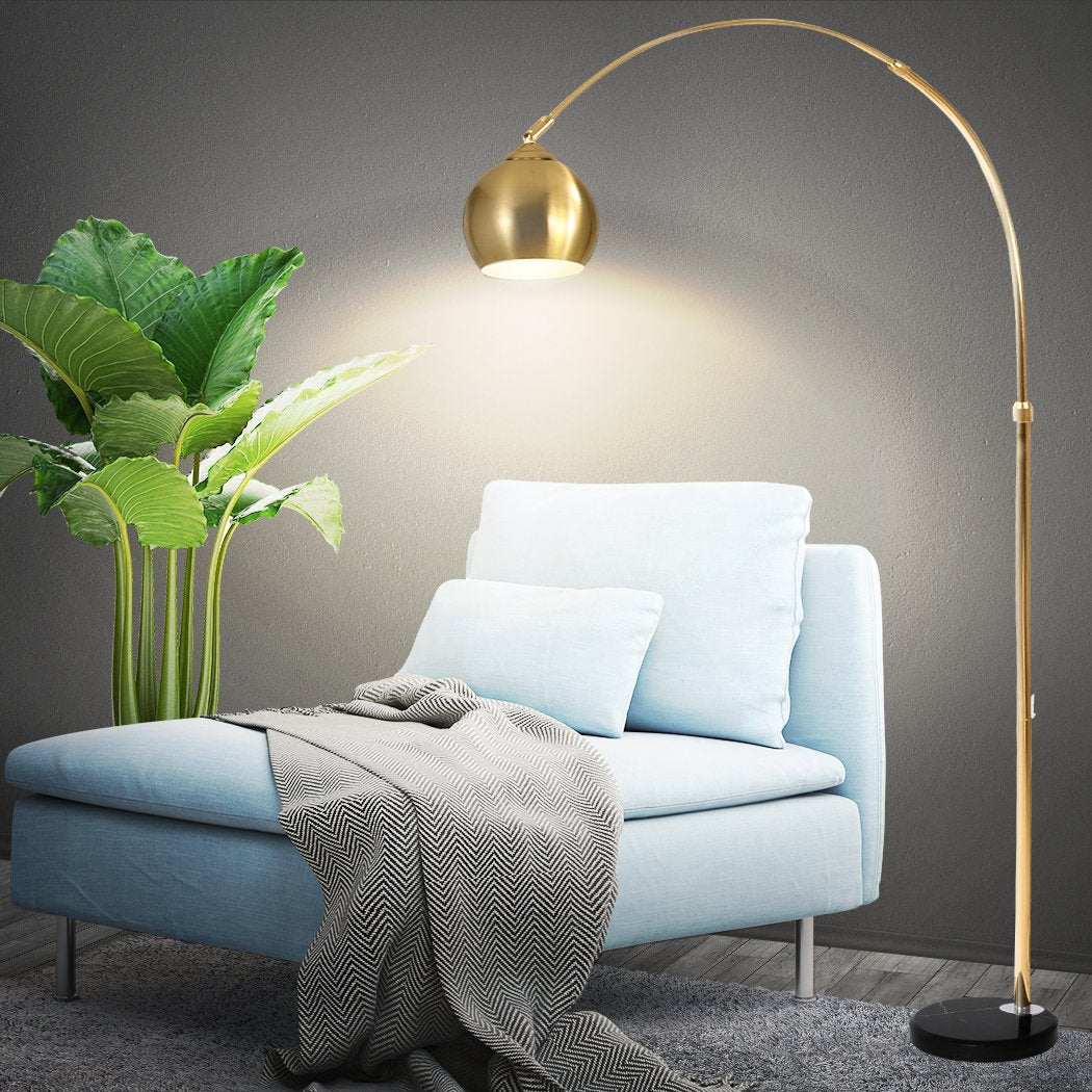 Modern LED Floor Lamp Stand Reading Light Height Adjustable Indoor Marble Base Big Bedding Australia