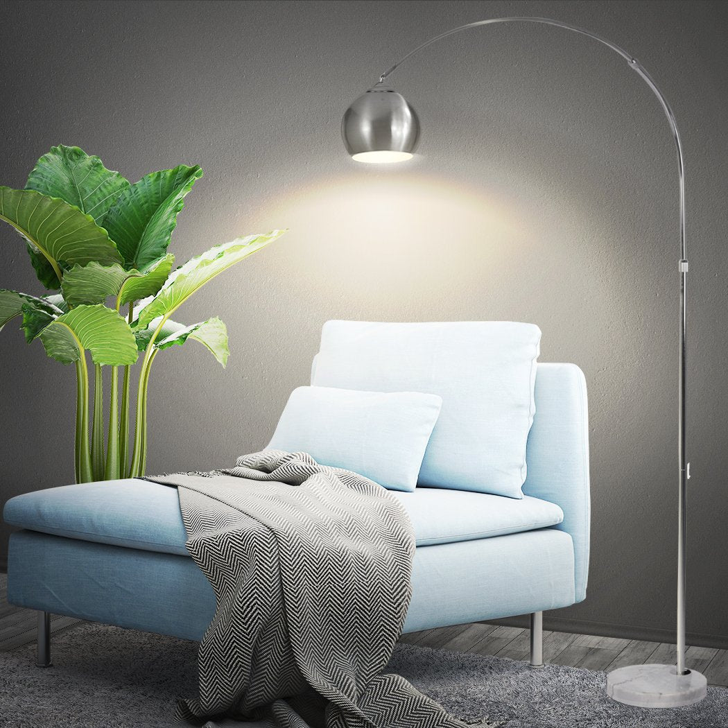 Modern LED Floor Lamp Stand Reading Light Height Adjustable Indoor Marble Base Big Bedding Australia
