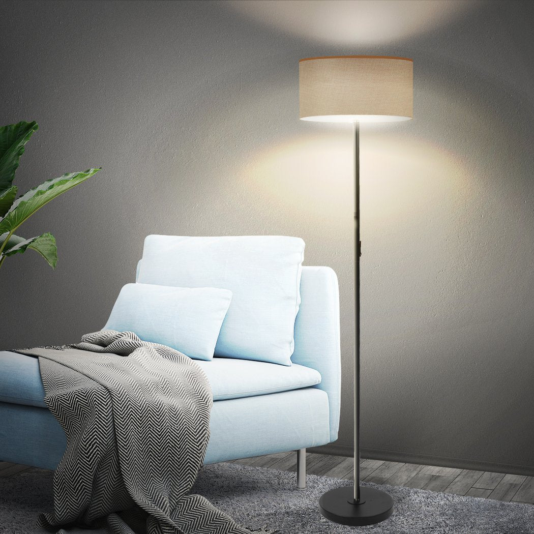 Modern LED Floor Lamp Stand Reading Light Decoration Indoor Classic Linen Fabric Big Bedding Australia