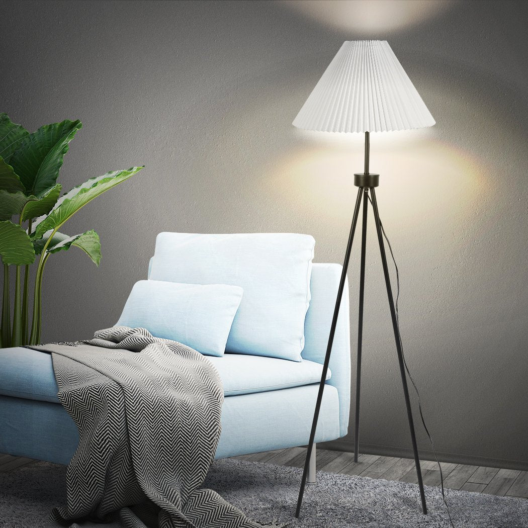Modern LED Floor Lamp Stand Reading Light Decoration Indoor Classic Linen Fabric Big Bedding Australia