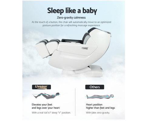 Massage Chair Electric Zero Gravity Bed Recliner Kneading Massager Livemor