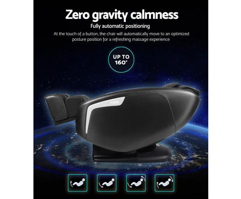 3D Electric Massage Chair Shiatsu SL Track Full Body 58 Air Bags Black Livemor