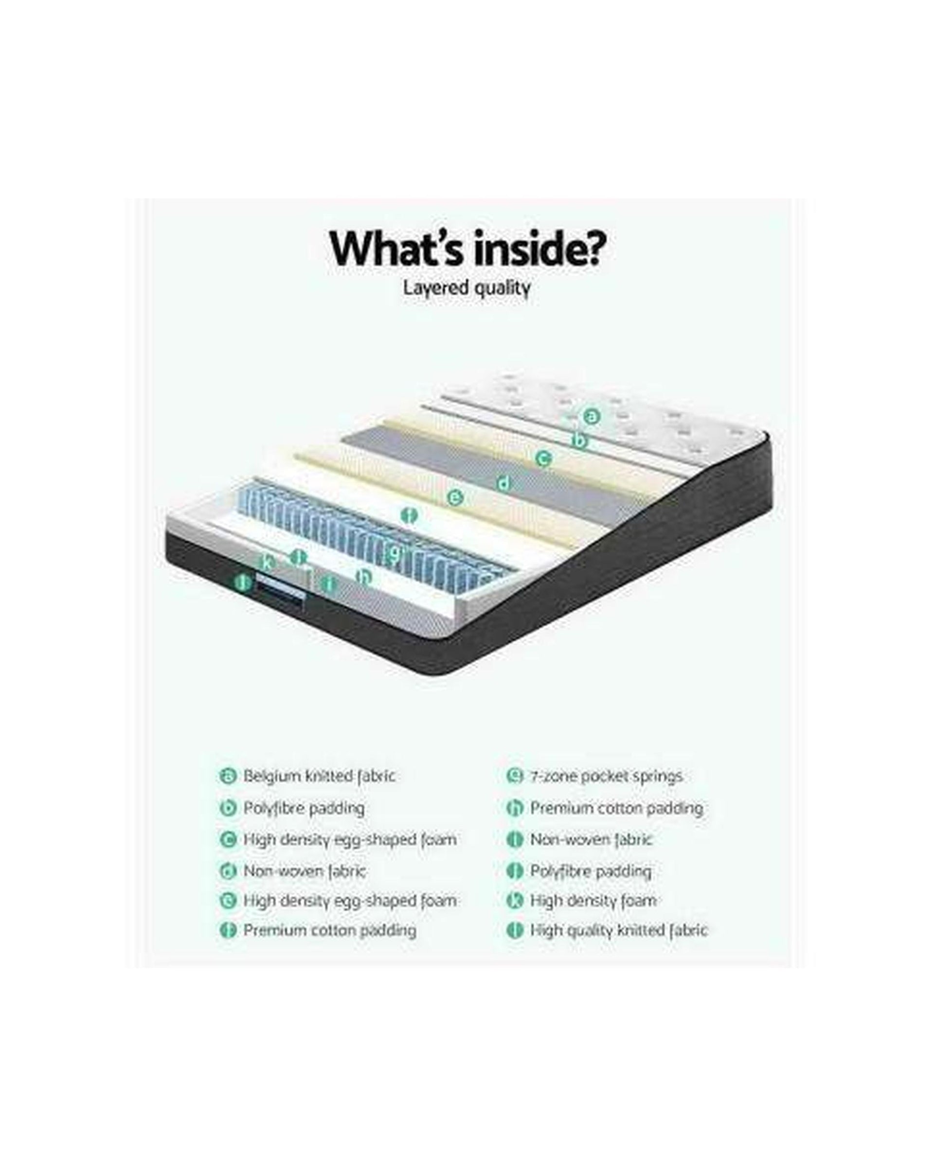 7 Zone 34cm Medium Top Mattress Giselle