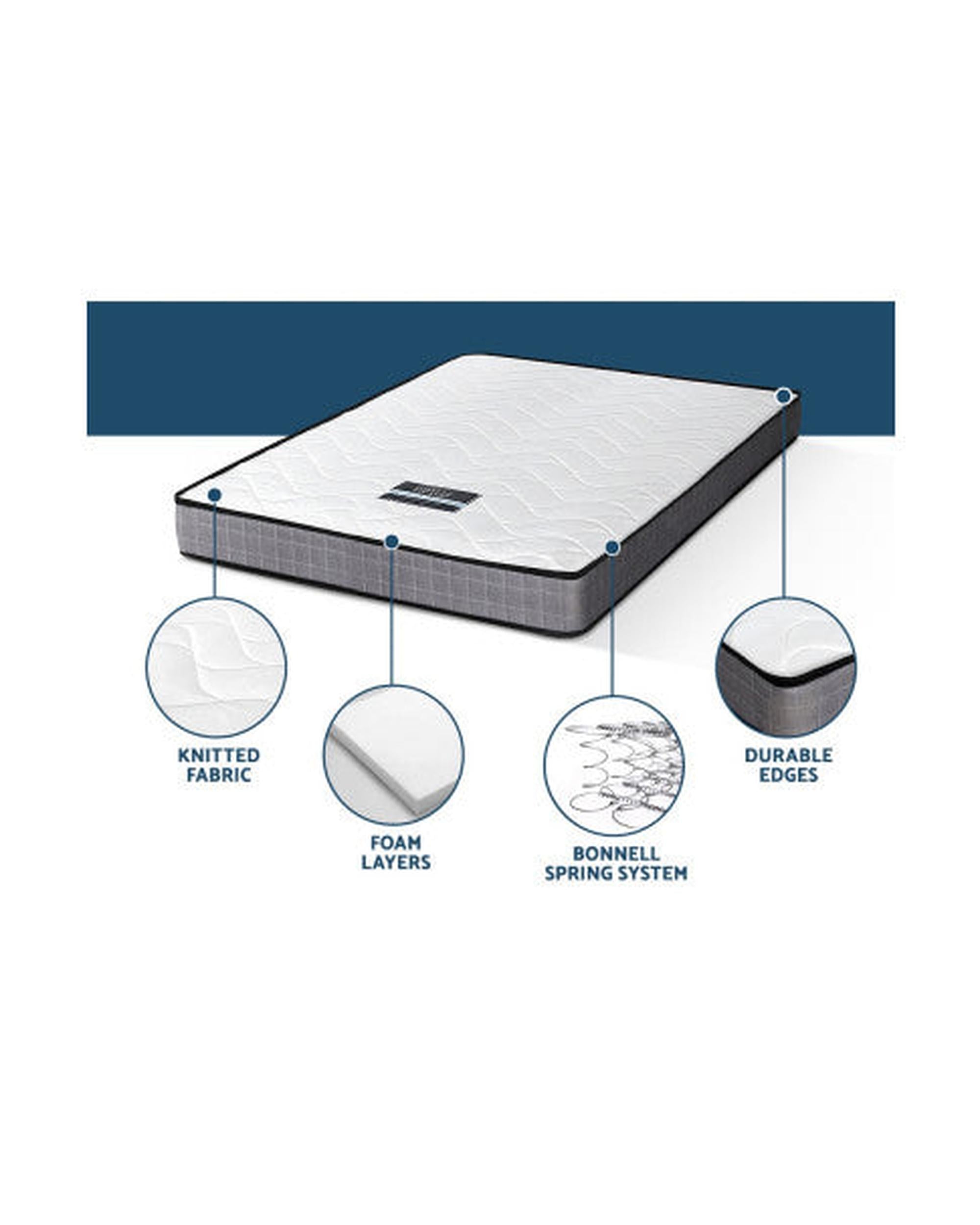 Mattress Medium Firm Mattresses Tight Top Bed Bonnel Spring 13cm SINGLE Giselle