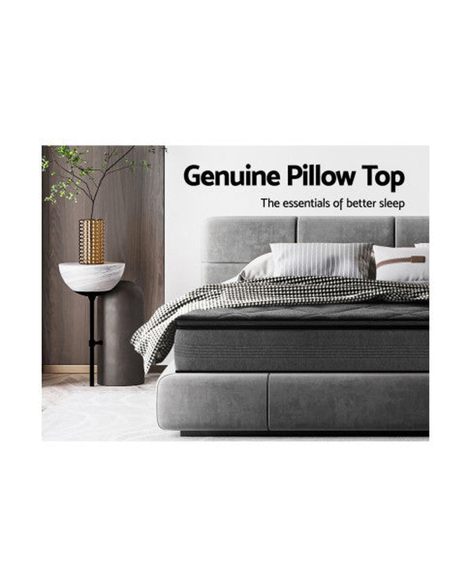 Mattress Pillow Top Bed Size Bonnell Spring Medium Firm Foam 18CM Giselle