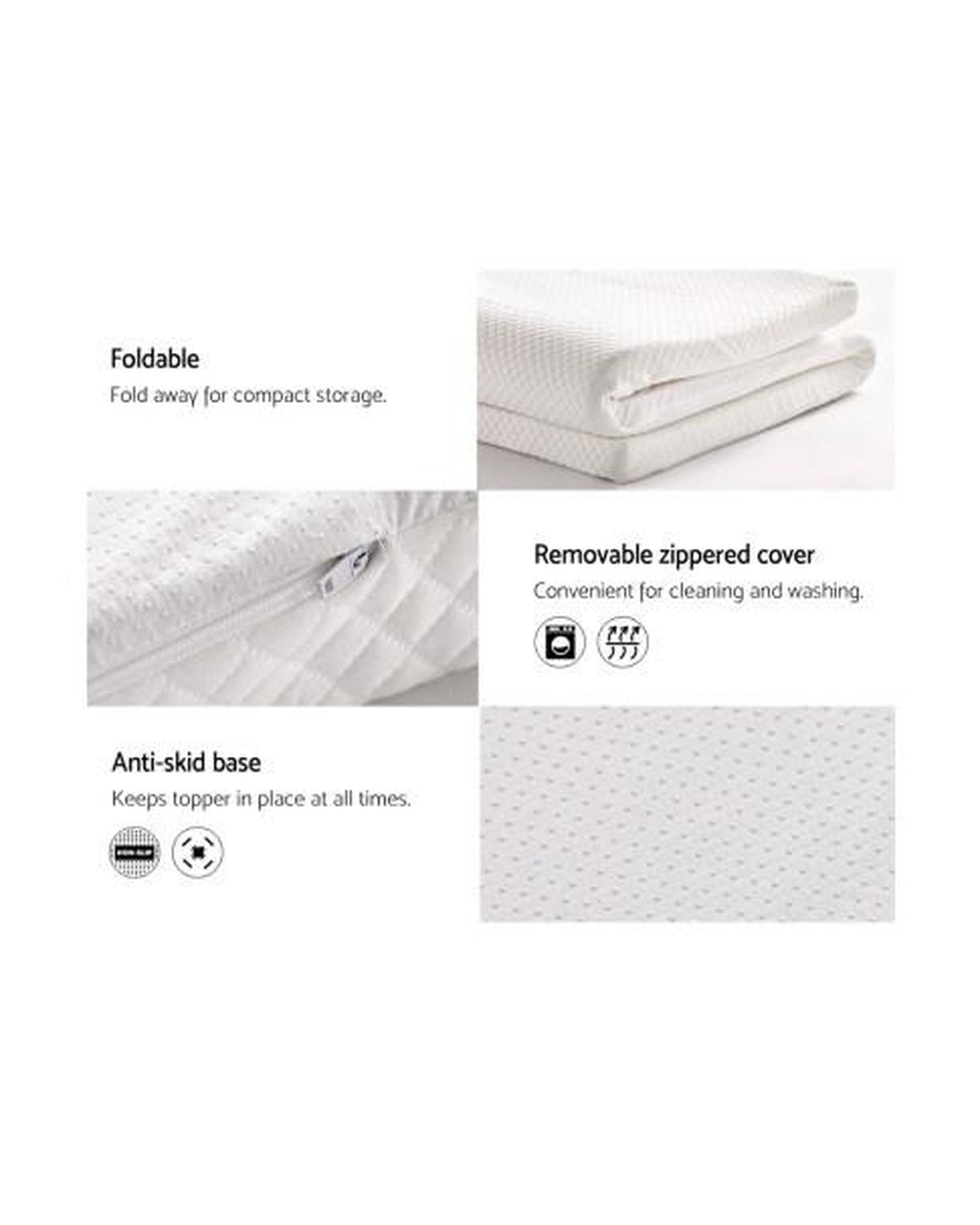 Memory Foam Mattress Topper w/Cover 8cm Giselle