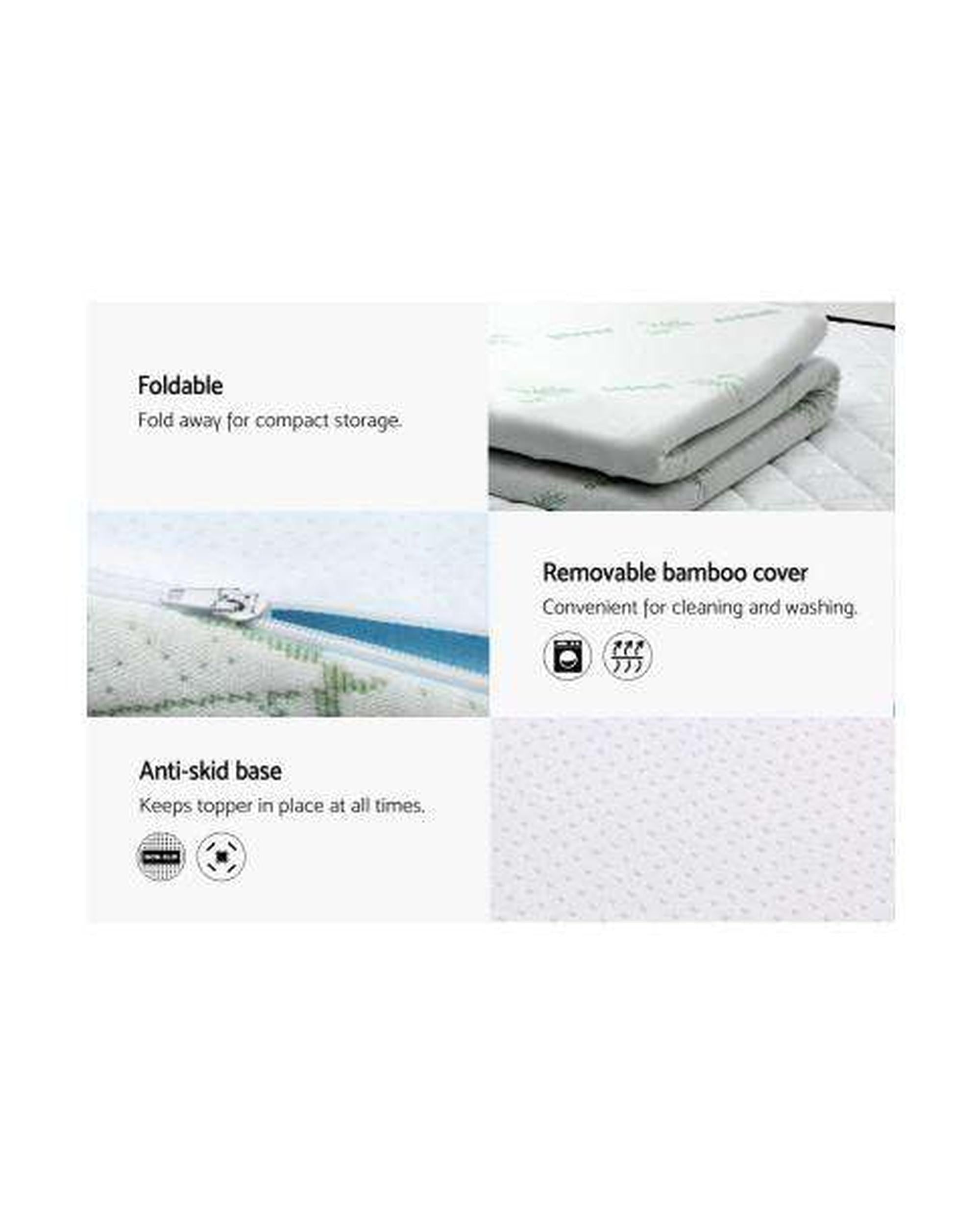 Cool Gel Memory Foam Mattress Topper Bamboo Cover 5CM Giselle