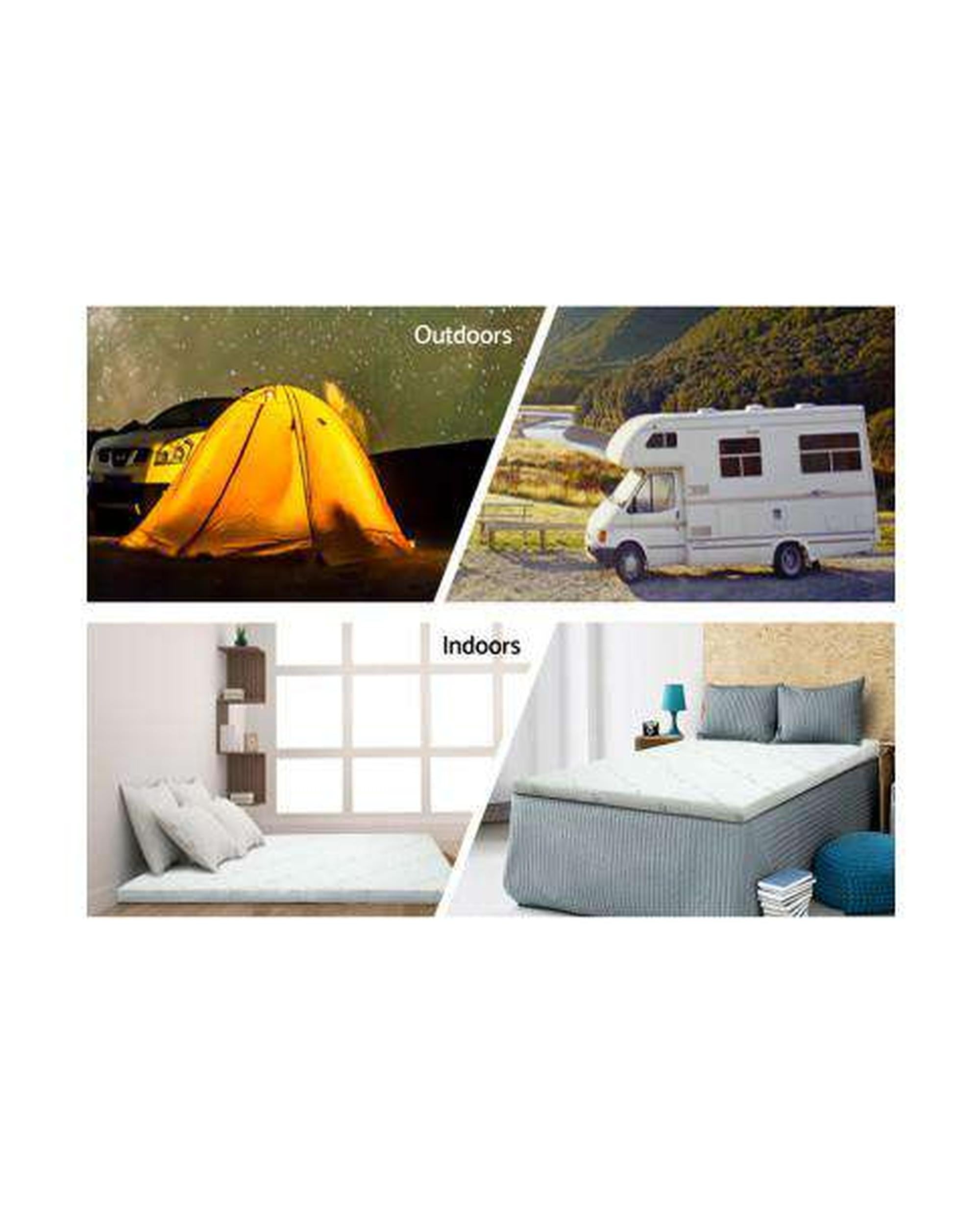 Cool Gel Memory Foam Mattress Topper Bamboo Cover 5CM Giselle