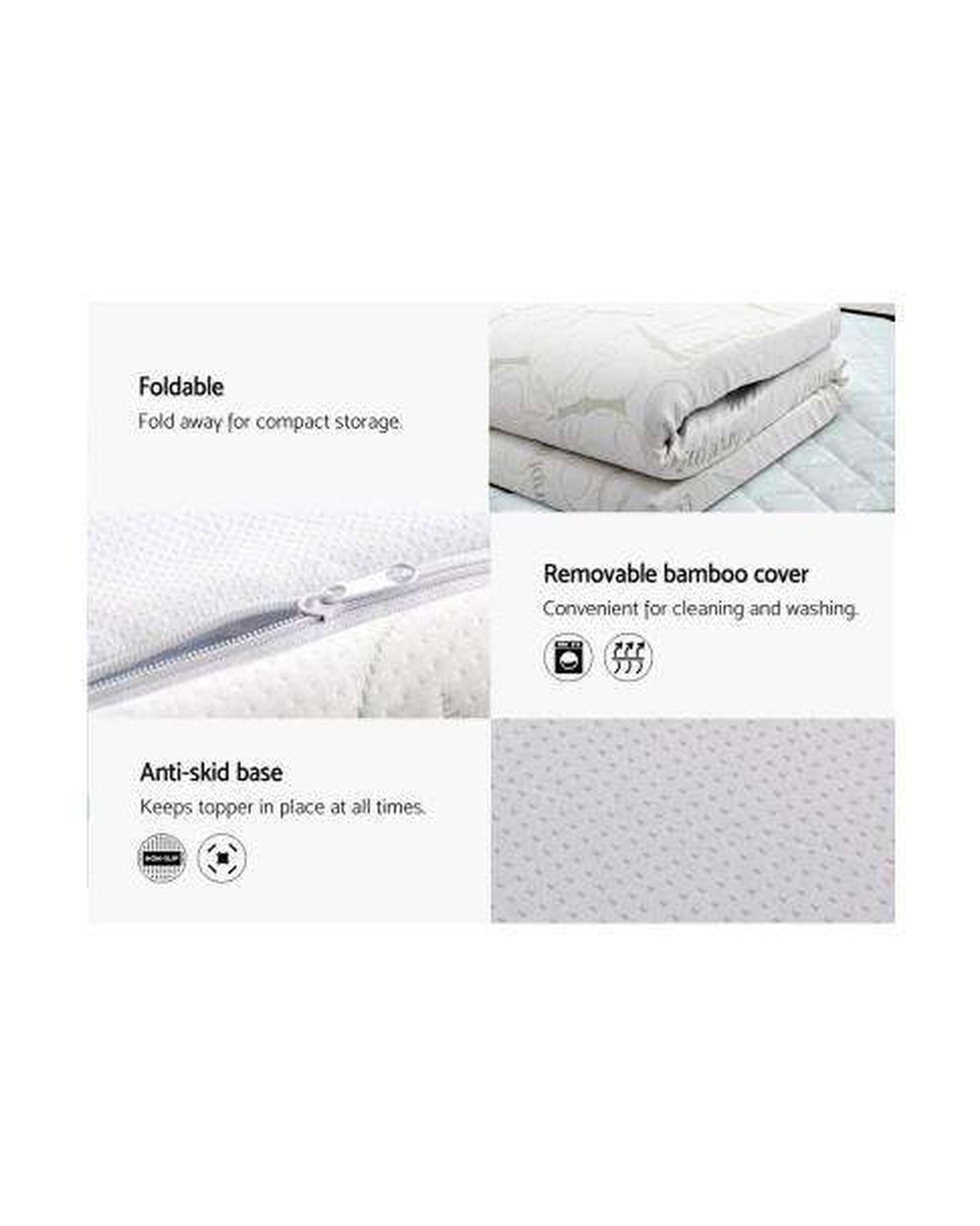 Cool Gel Memory Foam Mattress Topper Bamboo Cover 8CM Giselle