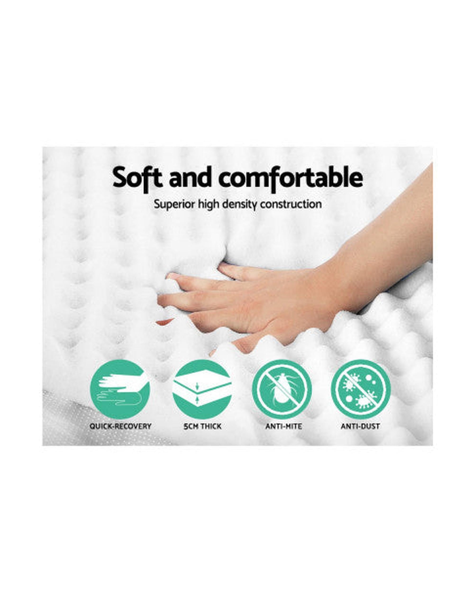 Mattress Topper Egg Crate Foam Toppers Bed Protector Underlay Giselle