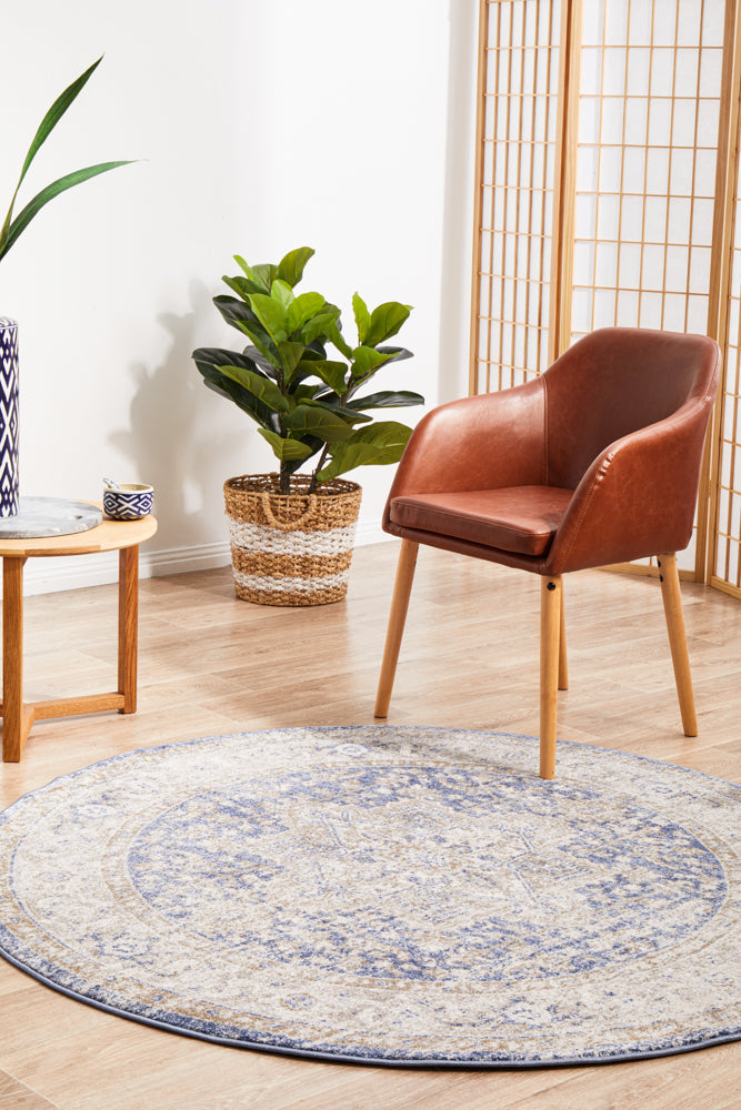 Mayfair Hugo Ocean Round Rug RUG CULTURE