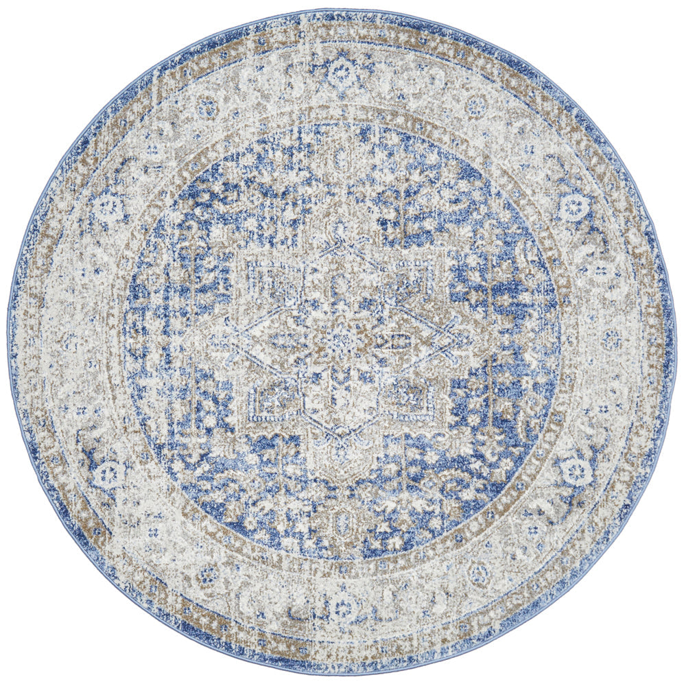 Mayfair Hugo Ocean Round Rug RUG CULTURE