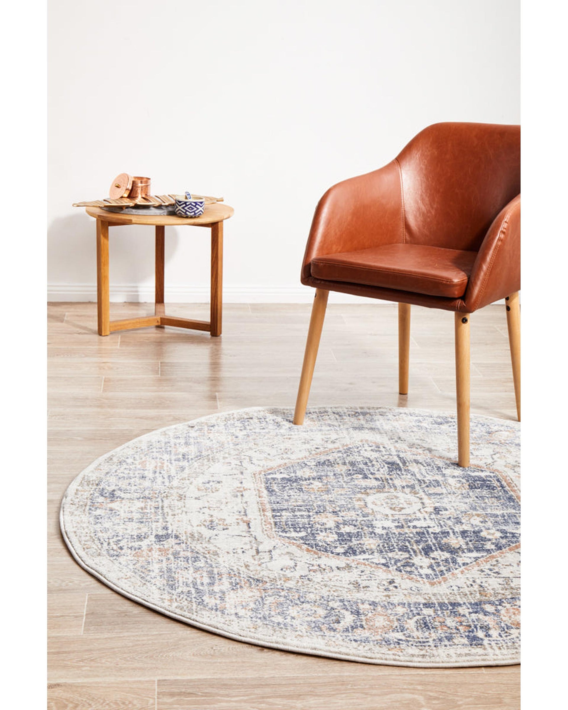 Mayfair Lorissa Blue Round Rug RUG CULTURE
