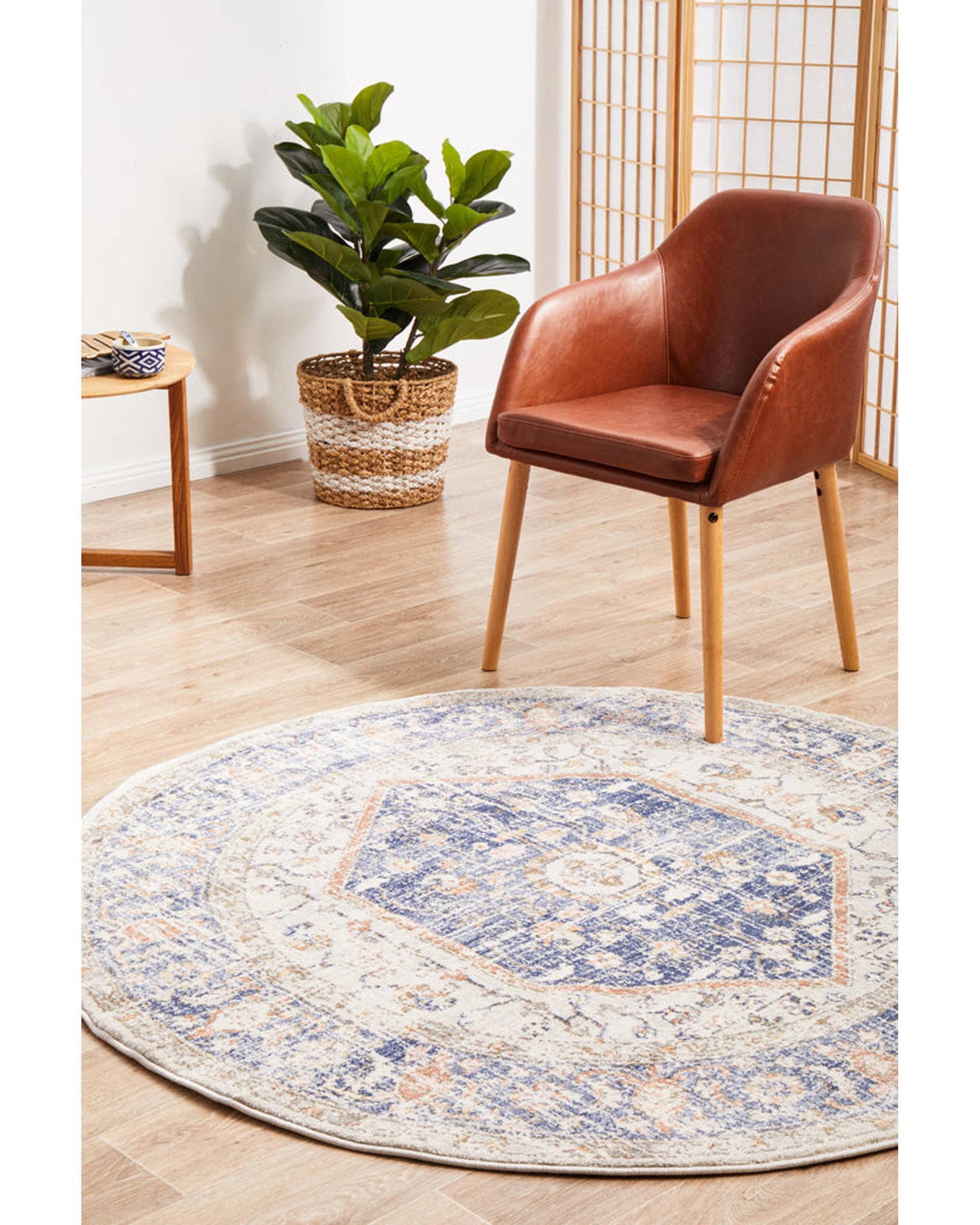 Mayfair Lorissa Blue Round Rug RUG CULTURE